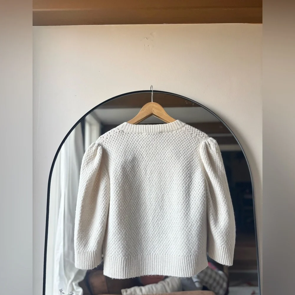 ZARA | wool blend puff sleeve cardigan  | size small - Picture 4 of 6